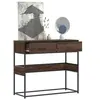 Image de Table console chêne marron 90x35x80 cm bois d ingénierie