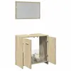 Image de Ensemble de meubles de salle de bain 2 pcs chêne sonoma, armoire de salle de bain, armoire de rangement de toilette, 849605