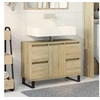 Image de Armoire salle de bain chêne sonoma 80x33x60cm bois d ingénierie