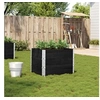 Image de Jardinière noir 80x60 cm bois massif de pin