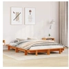 Image de Cadre de lit cire marron 120x200 cm bois de pin massif, meuble de chambre à coucher, sommier, lit en bois, 850664