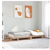 Image de Cadre de lit 90x190 cm Bois de pin massif, meuble de chambre à coucher, sommier, lit en bois 350680