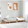 Image de Cadre de lit 75x190 cm Bois de pin massif, meuble de chambre à coucher, sommier, lit en bois 350683