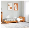 Image de Cadre de lit avec tête de lit cire marron 90x200 cm bois de pin, meuble de chambre, sommier, lit en bois, lit, lit 850739