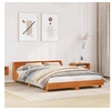 Image de Cadre de lit avec tête de lit cire marron 140x190cm bois de pin, meuble de chambre, sommier, lit en bois, lit, lit 850742