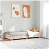 Image de Cadre de lit avec tête de lit 90x190 cm bois de pin massif, meuble de chambre, sommier, lit en bois, lit, lit simple 850749