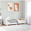 Image de Cadre de lit et tête de lit blanc 100x200 cm bois de pin massif, meuble de chambre, sommier, lit en bois, lit, lit 850774