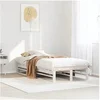 Image de Cadre de lit blanc 90x200 cm bois de pin massif, lit, cadre de lit en bois massif, meuble de chambre à coucher, cadre 850834