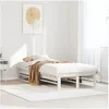 Image de Cadre de lit Blanc 75x190 cm Bois de pin massif, lit, cadre de lit en bois massif, meuble de chambre à coucher, cadre 850858