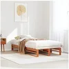 Image de Bedframe zonder matras massief grenenhout wasbruin 75x190 cm850859