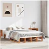 Image de Bedframe zonder matras massief grenenhout wasbruin 135x190 cm850868