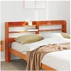 Image de Tête de lit avec étagères marron cire 150 cm bois massif de pin, tête de lit en bois, tête de lit avec rangement, 850949