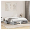 Image de Cadre de lit gris béton 160x200 cm bois d'ingénierie, meubles de chambre à coucher, lit double, sommier, lit, cadre 3295460