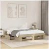 Image de Cadre de lit chêne sonoma 150x200 cm bois d'ingénierie, meubles de chambre à coucher, lit double, sommier, lit, cadre 3295466
