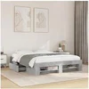 Image de Cadre de lit gris béton 150x200 cm bois d'ingénierie, meubles de chambre à coucher, lit double, sommier, lit, cadre 3295467