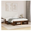 Image de Cadre de lit chêne fumé 120x200 cm bois d'ingénierie, meubles de chambre à coucher, lit double, sommier, lit, cadre 3295482