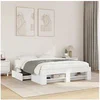 Image de Cadre de lit Blanc 140x190 cm bois d'ingénierie, meubles de chambre à coucher, lit double, sommier, lit, cadre de lit 3295499