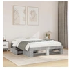 Image de Cadre de lit gris béton 140x190 cm bois d'ingénierie, meubles de chambre à coucher, lit double, sommier, lit, cadre 3295502