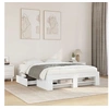Image de Cadre de lit blanc 135x190 cm bois d'ingénierie, meubles de chambre à coucher, lit double, sommier, lit, cadre de lit 3295506