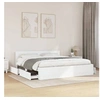 Image de Cadre de lit avec tête de lit blanc 200x200cm bois d'ingénierie, meubles de chambre à coucher, lit double, sommier, 3295534