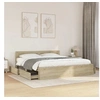 Image de Cadre de lit avec tête de lit chêne sonoma 200x200 cm, meubles de chambre à coucher, lit double, sommier, lit, cadre 3295536