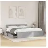 Image de Cadre de lit avec tête de lit gris béton 180x200 cm, meubles de chambre à coucher, lit double, sommier, lit, cadre de 3295544