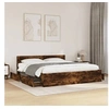 Image de Cadre de lit avec tête de lit chêne fumé 180x200 cm, meubles de chambre à coucher, lit double, sommier, lit, cadre de 3295545