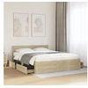 Image de Cadre de lit tête de lit sans matelas chêne sonoma 160x200 cm