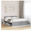 Image de Cadre de lit avec tête de lit sonoma gris 160x200 cm, meubles de chambre à coucher, lit double, sommier, lit, cadre 3295553