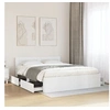 Image de Cadre de lit avec tête de lit blanc 150x200cm bois d'ingénierie, meubles de chambre à coucher, lit double, sommier, 3295555