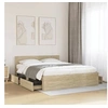 Image de Cadre de lit avec tête de lit chêne sonoma 150x200 cm, meubles de chambre à coucher, lit double, sommier, lit, cadre 3295557