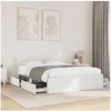 Image de Cadre de lit avec tête de lit blanc 140x200cm bois d'ingénierie, meubles de chambre à coucher, lit double, sommier, 3295562