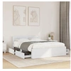 Image de Cadre de lit avec tête de lit blanc 120x200cm bois d'ingénierie, meubles de chambre à coucher, lit double, sommier, 3295569