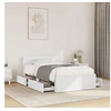 Image de Cadre de lit et tête de lit blanc 100x200 cm bois d'ingénierie, meuble de chambre à coucher, lit simple, sommier, 3295576