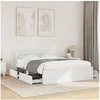 Image de Cadre de lit avec tï¿½te de lit blanc 120x190cm bois d'ingï¿½nierie, meubles de chambre ï¿½ coucher, lit double, sommier, 3295604