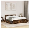 Image de Cadre de lit avec tête de lit chêne fumé 120x190 cm, meubles de chambre à coucher, lit double, sommier, lit, cadre de 3295608