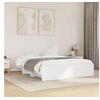 Image de Cadre de lit blanc 160x200 cm bois d'ingénierie, meuble de chambre à coucher, lit double, sommier, lit, cadre de lit 3295639