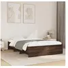 Image de Cadre de lit chêne marron 140x200 cm bois d'ingénierie, meuble de chambre à coucher, lit double, sommier, lit, cadre 3295659