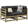 Image de Salon de jardin modulable bois massif 2 pieces 70.0 x 70 x 67 cm
