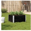 Image de Jardinière noir 80x60 cm bois massif de pin
