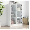 Image de Buffet haut avec portes blanc 68x37x109 cm bois d'ingénierie, armoire latérale, armoire de rangement haute, vitrine 3295850