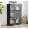 Image de Buffet haut avec portes noir 68x37x109 cm bois d'ingénierie, armoire latérale, armoire de rangement haute, vitrine 3295851