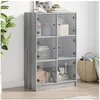 Image de Buffet haut avec portes gris sonoma 68x37x109cm bois ingénierie