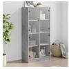Image de Buffet haut avec portes gris béton 68x37x142 cm bois ingénierie
