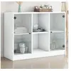 Image de Buffet blanc 101,5x37x75,5 cm bois d'ingénierie, armoire de rangement, armoire latérale, buffet de salle à manger, 3295871