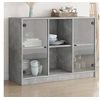 Image de Buffet gris béton 102x37x75,5 cm bois d'ingénierie, armoire de rangement, armoire latérale, buffet de salle à manger, 3295874