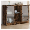 Image de Buffet chêne fumé 102x37x75,5 cm bois d'ingénierie, armoire de rangement, armoire latérale, buffet de salle à manger, 3295875