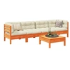 Image de Salon de jardin modulable marron bois massif 5 pieces 63 x 63 x 62 cm