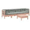 Image de Salon de jardin modulable bois marron 5 pieces 4 personnes