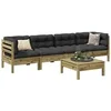 Image de Salon de jardin modulable vidaxl bois massif 5 pieces 63 x 63 x 62 cm 4 personnes